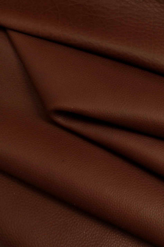 Dark brown FULL GRAIN cowhide Italian leather hides - smooth