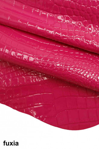 Fuchsia Pink Nappa Leather, Italian Leather
