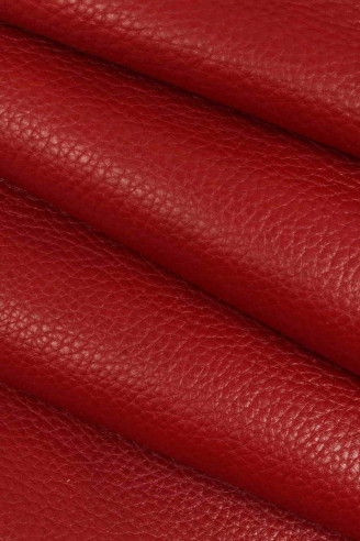 Italian leather, burgundy half calf with dollar grain print, semi-glossy,  very soft, sporty look