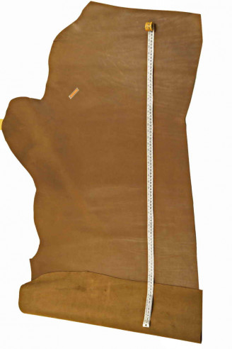 Italian leather, smooth brown half calfskin with visible veins, very thick,  semi-glossy, a little stiff, vintage / sporty look