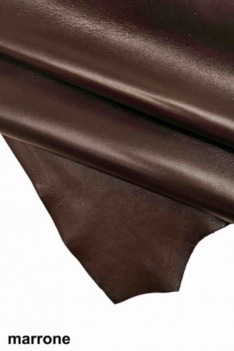 BROWN/green SHEEPSKIN lambskin soft hide, smooth solid color sheep semi-glossy, soft hides for crafts