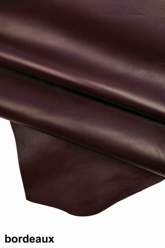 PURPLE SHEEPSKIN green lambskin burgundy soft hide, smooth solid color  sheep semi-glossy, sof hides for crafts