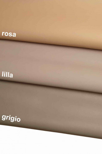 Pellame italiano, mezzo vitello liscio tinta unita, semi lucido, look classico/sportivo, 4 colori disponibili