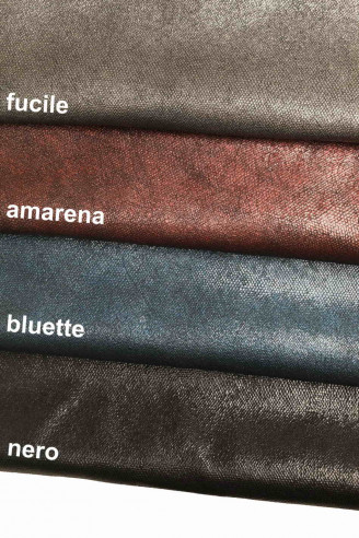 PITONE STAMPATO capretto laminato con stampa squametta effetto crack, pellame per hobbista 4 colori disponibili