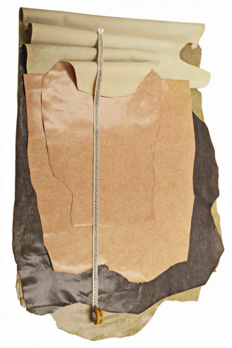BEIGE DISTRESSED POLISHED smooth strong Calfskin Calf Cow Cowhide