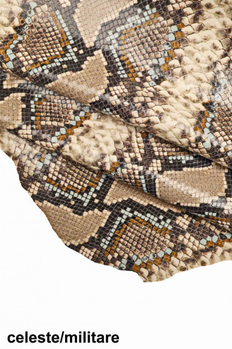 Ginger Java Snake Print Leather hot Cowhide Remnant, Leather Hide, TOWN656