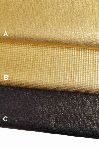 CAPRA laminata con GRANA irregolare - pelle con tela di cotone - pellame sportivo lucido e morbido