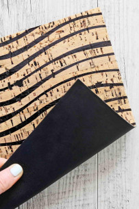 CORK sheets cowhide leather backed, stripes print,metallic blue elephant  textured calfskin on the back 4x6/8x10/12x12