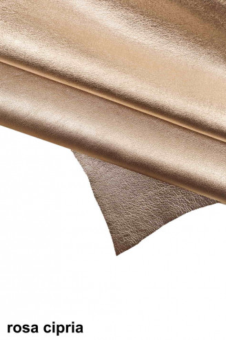 Anthracite METALLIC leather HIDES goatskin grainy goat grain reinforced  with fabric genuine italian skins for crafting