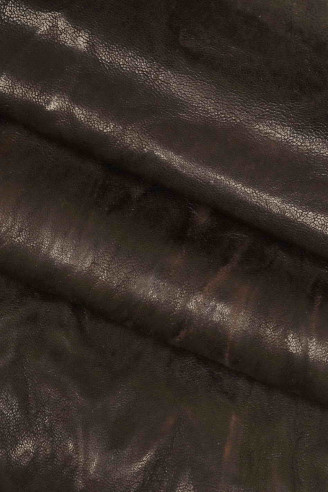 Veg pearlized black TAN ITALIAN leather hides, outlet vintage crackle texture on vacchetta cowhides, pebble grain distressed skin B14144-VT