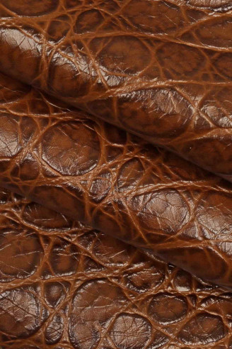Copper Brown EMBOSSED CROCODILE LEATHER : Genuine Leather 2.5-3 oz. - –  Artisan Cowhides