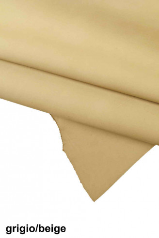 Beige - grey,  hazel - brown, coral suede calfskin leather hide,  velvety nabuk cowhide, sporty skin