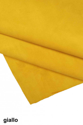 PELLI CAMOSCIO colore giallo, arancio e fucsia, vitello scamosciato morbido, pellami velour colorati