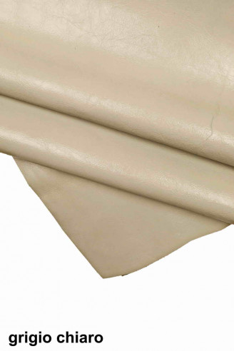 SHINY COW leather skins, light gray, beige, camel lacquer wrinkled cowhides