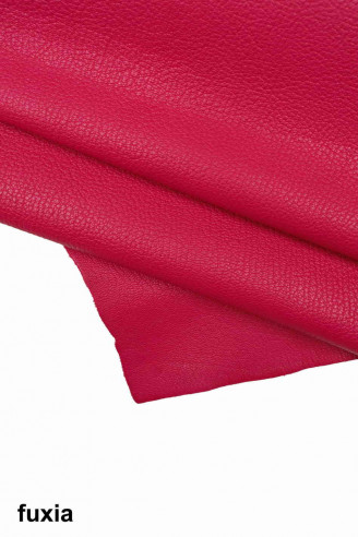 NATURAL PEBBLE grain goatskin leather, orange, fuchsia soft grained goat hides