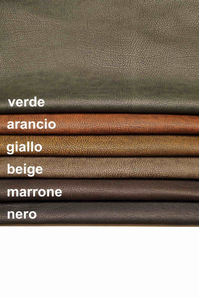 PELLAME VINTAGE con grana, capra beige giallo arancio verde marrone nero molto sportiva