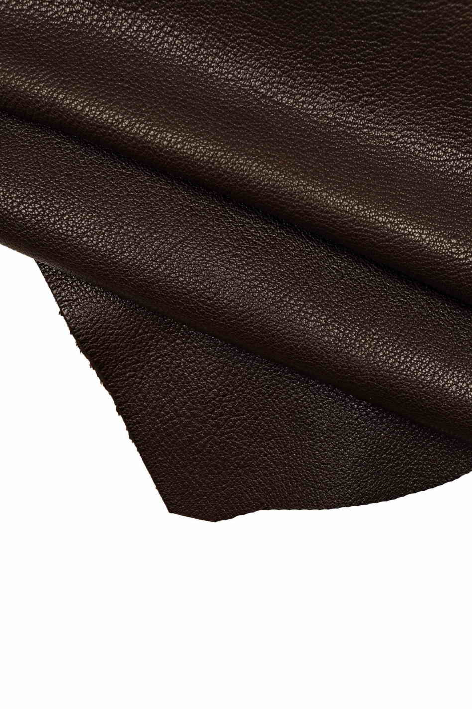 Dark Brown, Metallic Leather Grain Upholstery Faux Leather By The Yard