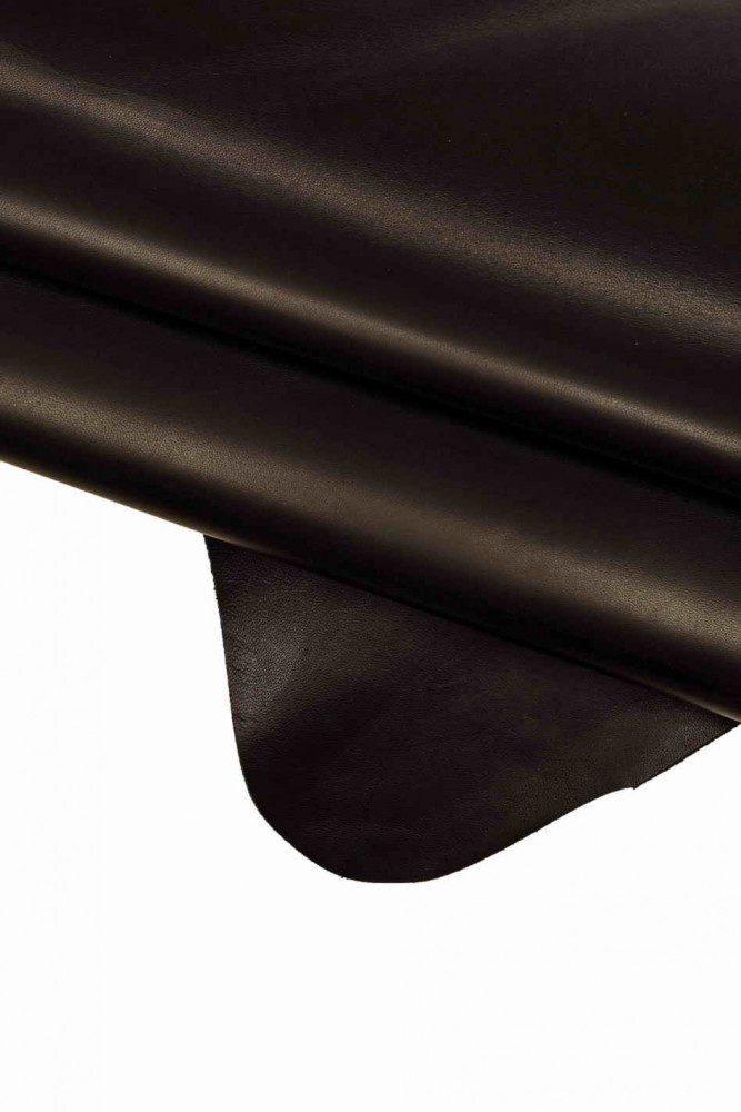 BLACK NAPPA leather hide, smooth soft sheepskin, semi glossy lambskin 0.9 -1.0 mm ideal for hobbyists and crafters