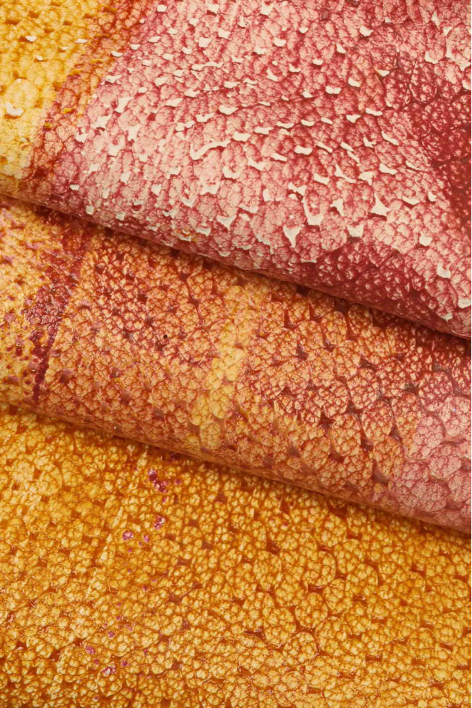 Yellow Textured Upholstery Leather