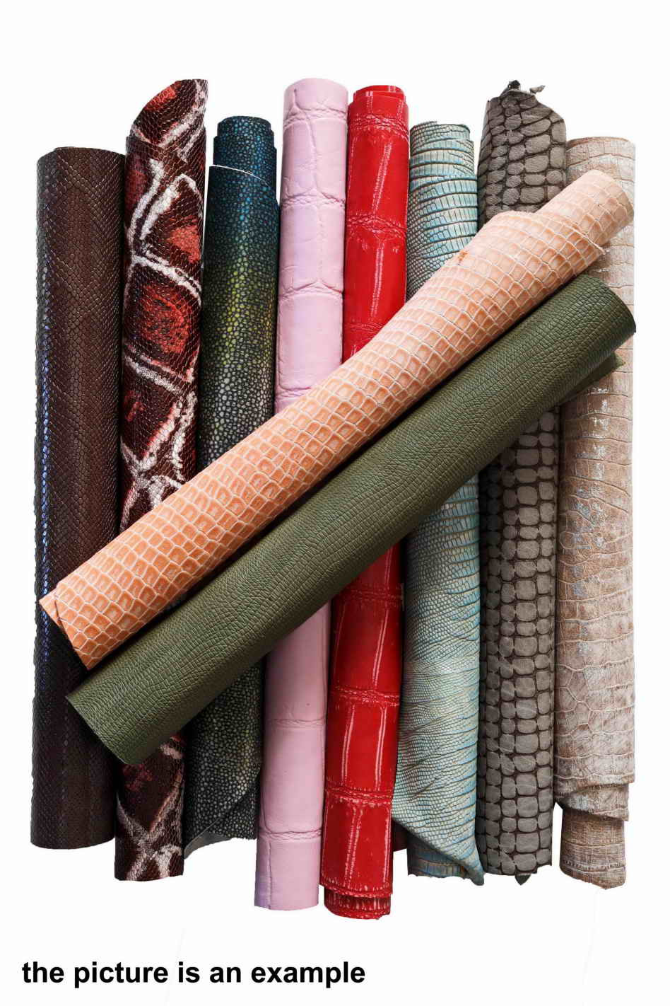 Mix leather scraps -PYTHON, CROC, TEJUS textured- fancy textures, colors  and softness various, 10 italian leather