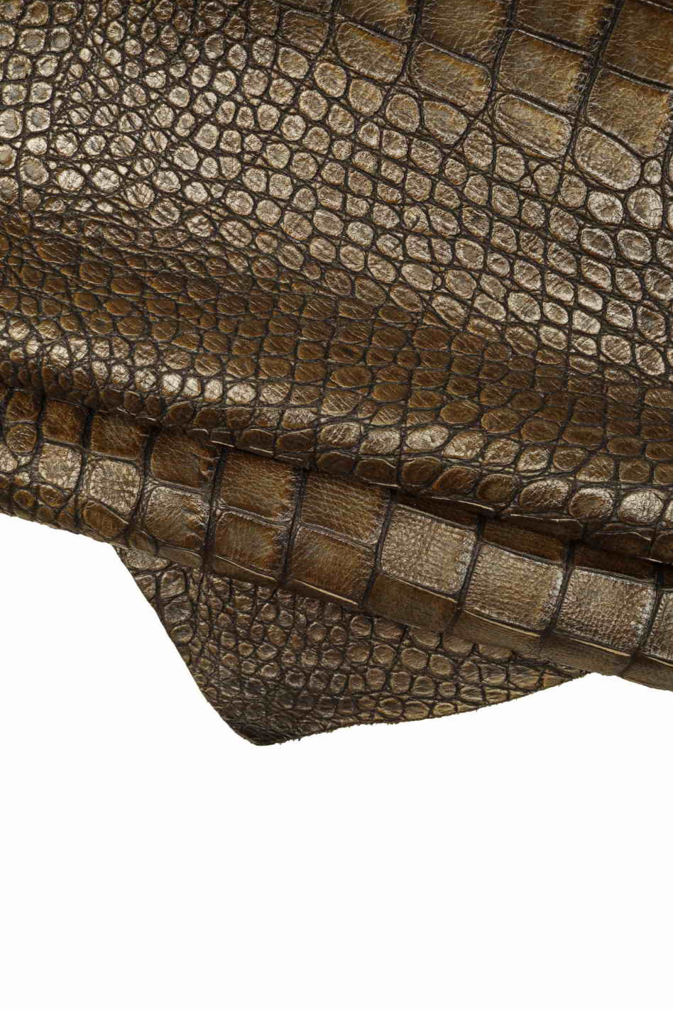 GREY crocodile embossed cowhide, alligator embossed leather hide, animal  print glossy stiff calfskin