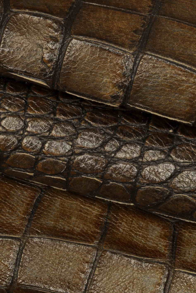 Vintage Crocodile Pattern Glossy Crossbody Bag, Leather Textured