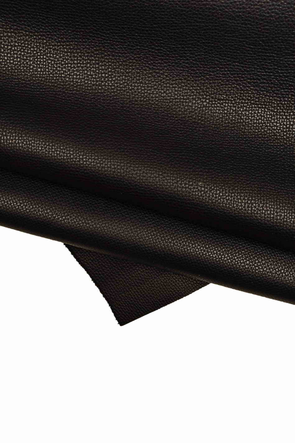 Pebble GRAIN printed leather hide, black embossed cowhide, glossy