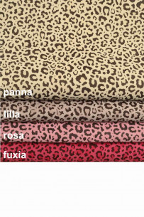 Camel Leopard Print Suede Leather Hide, Printed Leather, Leather