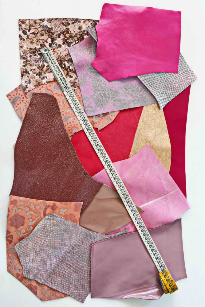 10 Selected leather scraps, MULTICOLOR tones, mix colorful oleographic and  metallic selection leather remnants as per pictures