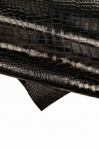BRONZE ALLIGATOR CROCODILE texture on Goatskin genuine leather