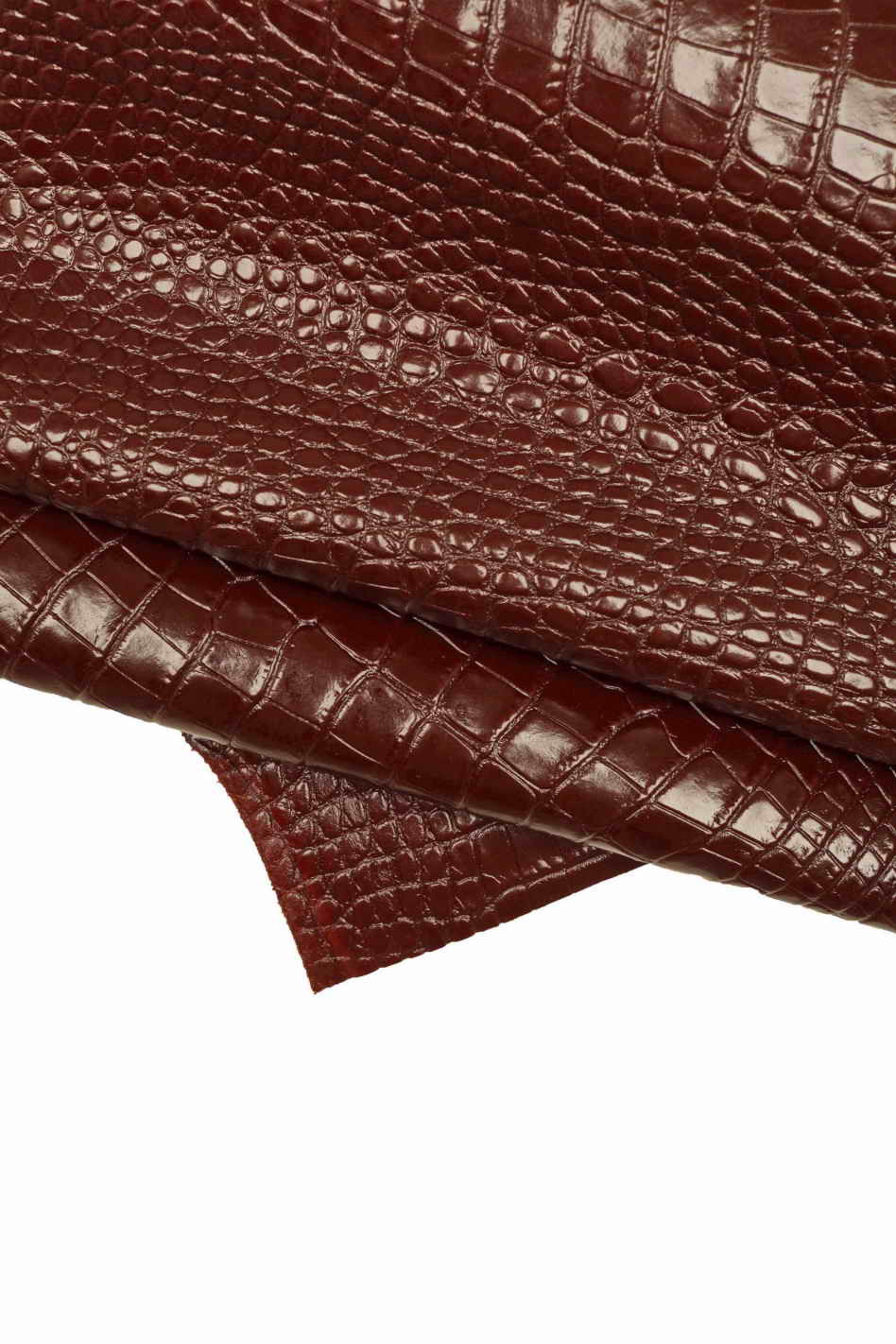 Blackberry Colored on sale Embossed Gator Leather Cowhide Remnants, HY18