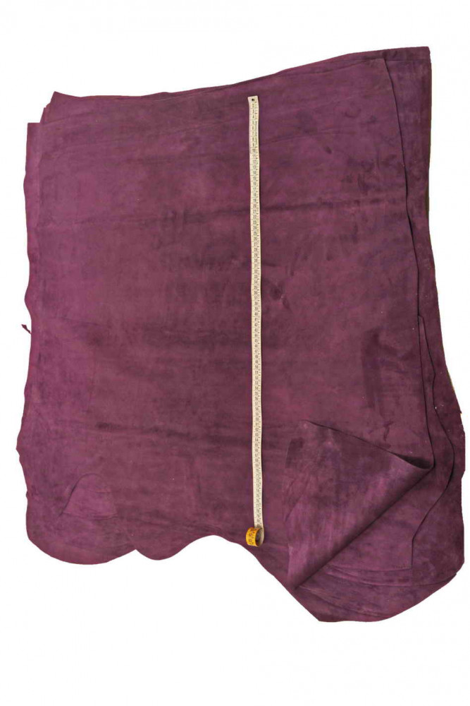 Violet SPLIT leather hide, purple suede calfskin, soft suede cowhide
