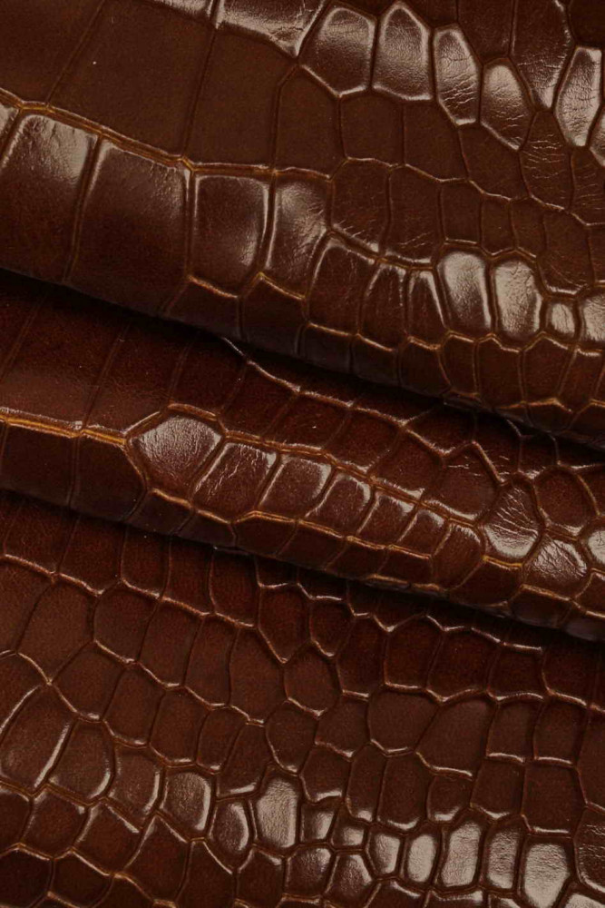 Faux Leather Animal Legging | Brown Croc