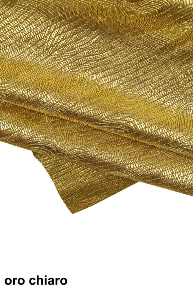 GOLD embossed gold leather hide, super soft metallic printed cowhide, bright golden calfskin