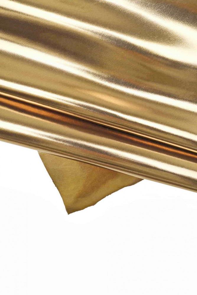 Pellame laminato BRONZO, capra liscia metallizzata, pelle lucida  0.9 - 1.0 mm