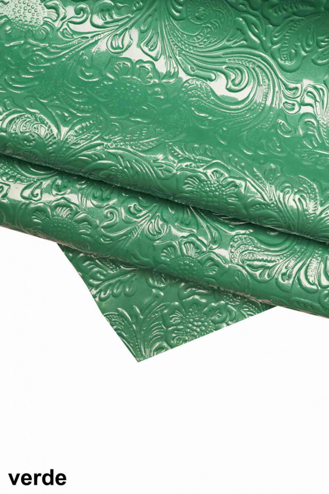 Stenciled Green Camouflage Cowhide Leather Upholstery | High Quality Hair on Hide Leather cheapest | Available in Quarter Hide & Half Hide