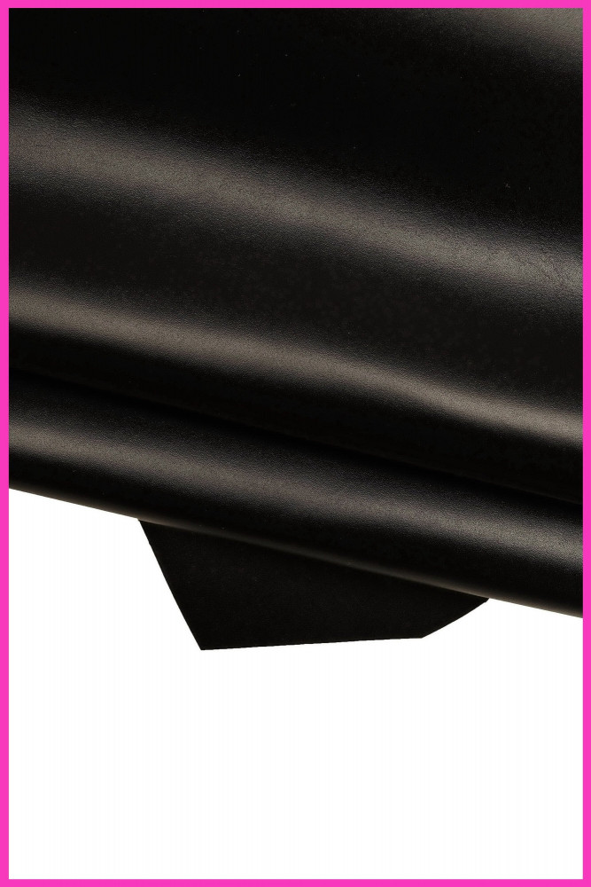 BLACK GLOSSY leather hide, smooth soft Italian calfskin, full grain top quality cowhide, 1.0 -1.1 mm