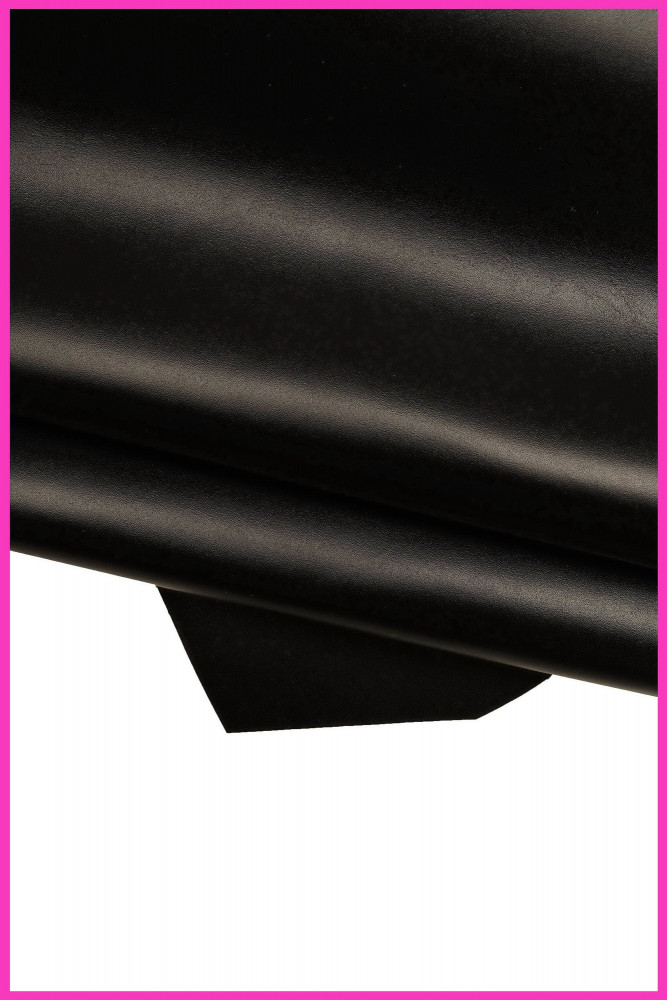 Pellame liscio nero, vitello lucido tinta unita, pelle nera classica 1.2 -1.3 mm B16765-TB