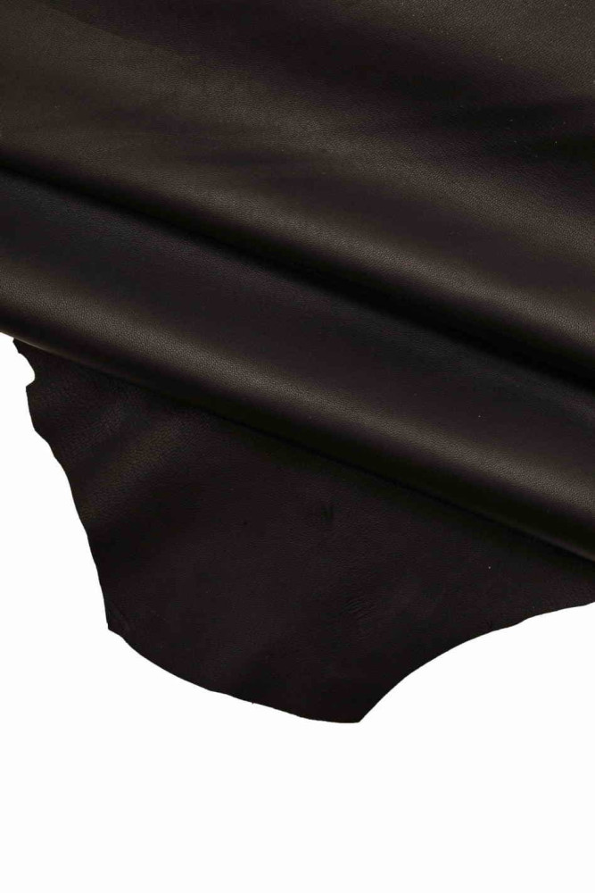 PREMIUM Black lambskins leather hides -  5 pieces BUNDLE smooth soft thin sheepskin - 0.5/0.6 for clothing B12716-TB