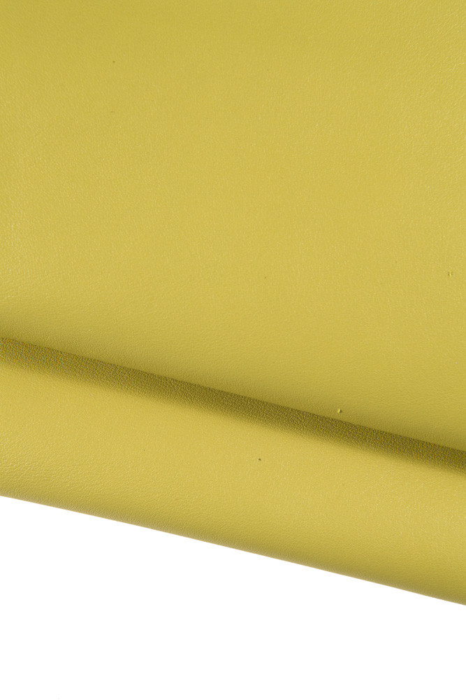 LIME GREEN smooth premium leather hide, soft plain genuine cowhide 1.0 -1.1 mm