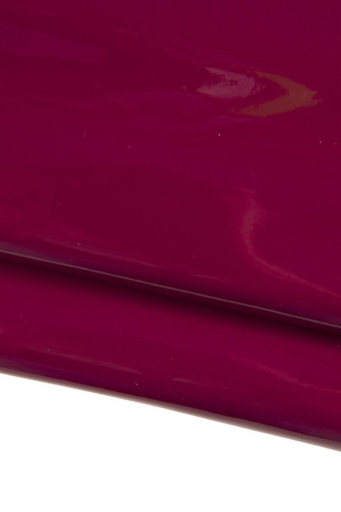 BURGUNDY PATENT leather skin, top quality glossy smooth goatskin, soft patent hide 0.7 - 0.9 mm for crafting