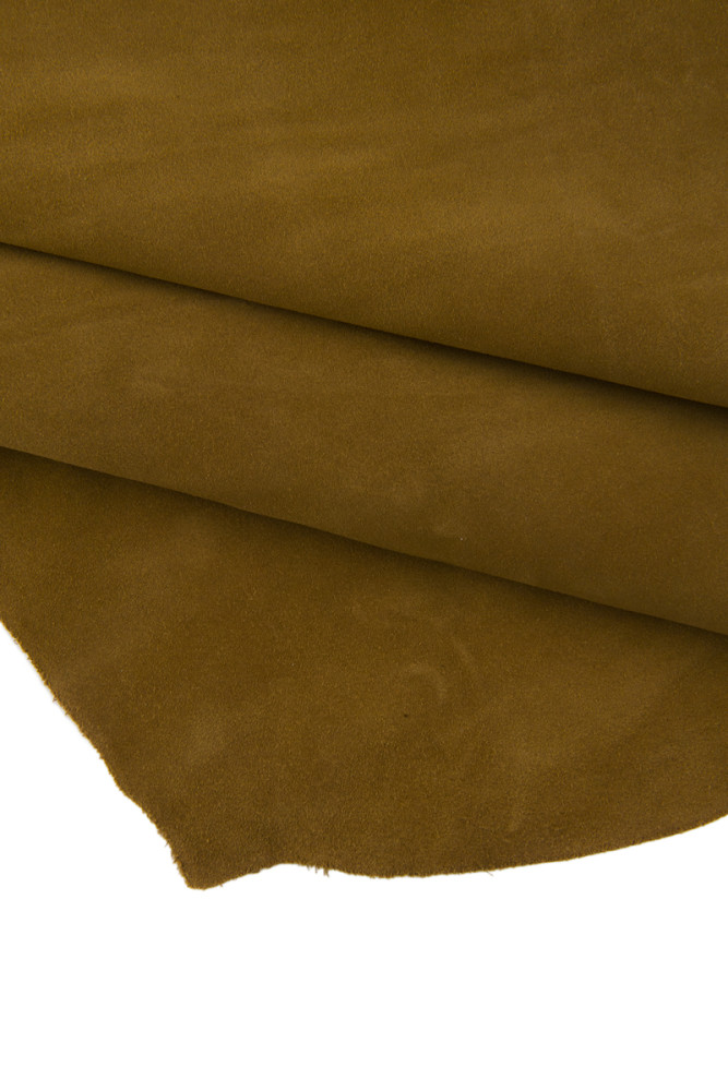 Brown SUEDE calfskin, tan split leather hide, suede effect cowhide soft 1.7 - 1.9 mm