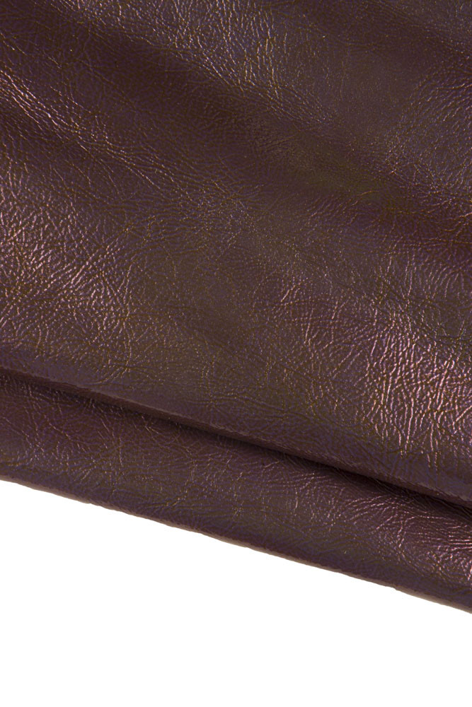 IRIDESCENT SOFT leather skin, metallic wrinkled patent goatskin, glossy naplack hide, 0.9 -1.1 mm