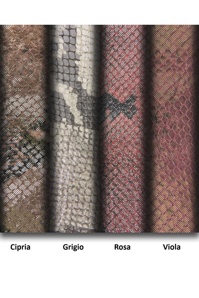 PYTHON textured metallic leather hide, reptile printed cowhide grey pink reptile soft cafskin