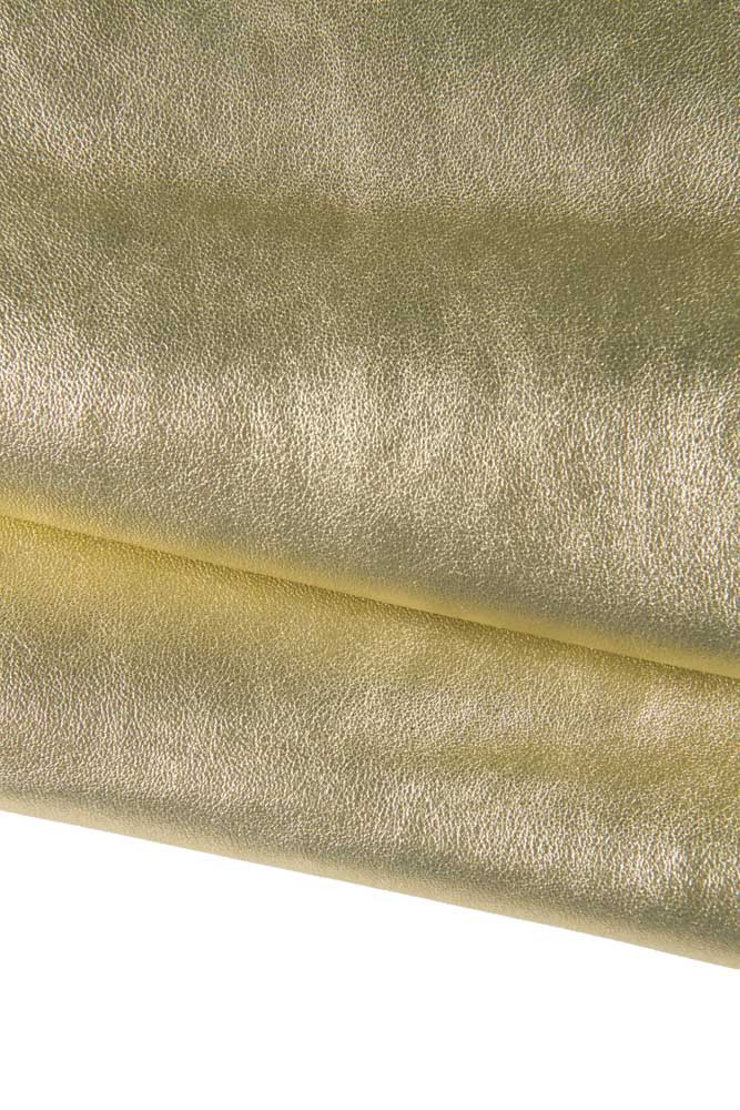 Luxurious soft PLATINUM metallic leather skin, tiny GRAIN textured italian goatskin hide, perfect for DIY projects