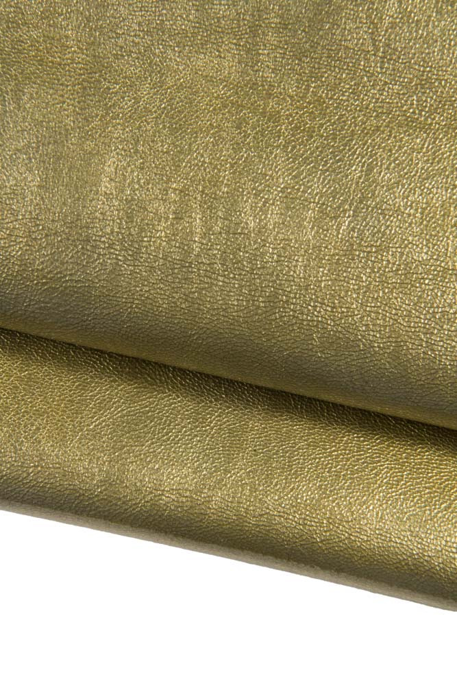 Beige PLATINUM glossy leather skin, naplack patent goatskin, silver soft wrinkled hide 0.9 - 11 mm