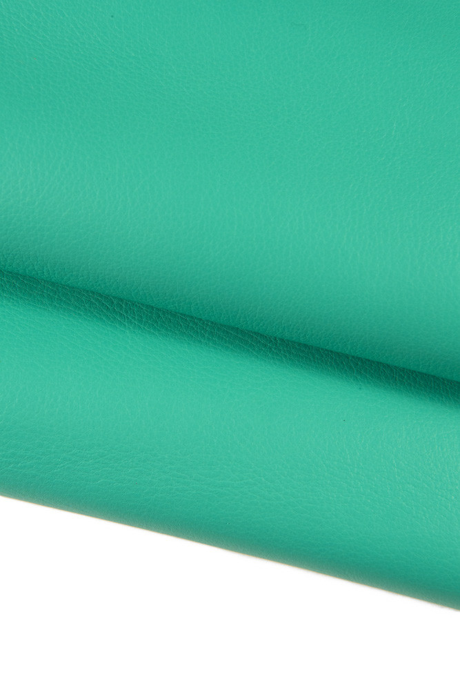 Mint green natural GRAIN cow leather, soft premium italian cowhide, top quality calfskin 1.2 - 1.3 mm