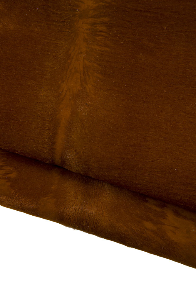 Tan brown hair on LEATHER hide, AGED spotted pony calfskin, vintage distressed cowhide for DIY projects