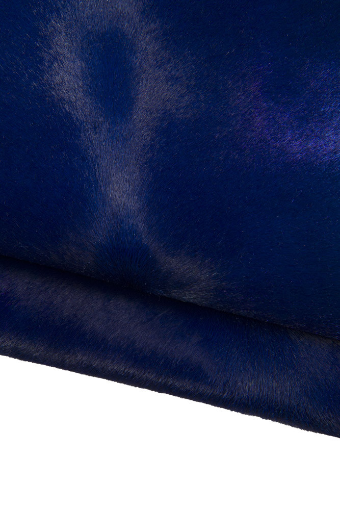 BLUETTE hair on leather hide, luxurious pony calfskin with light iridescent metallic effect, for hobbiyists