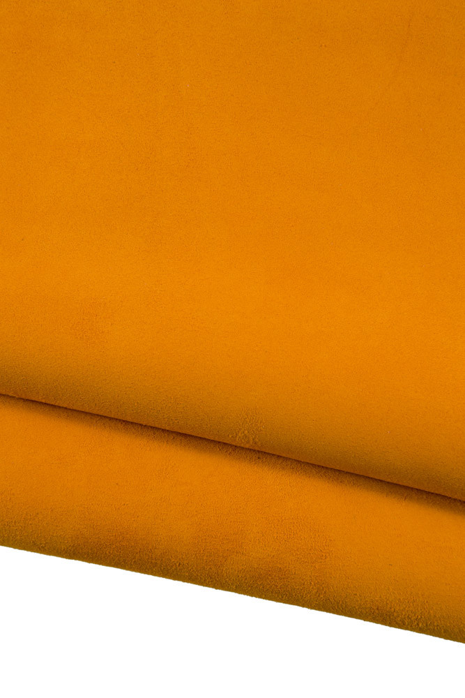 Bright orange SUEDE goatskin, soft solid color skin, perfect for crafting creations